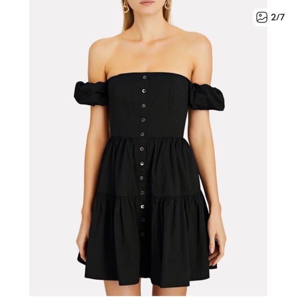 STAUD Beige Elio Off The Shoulder Mini Dress - Picture 2 of 6